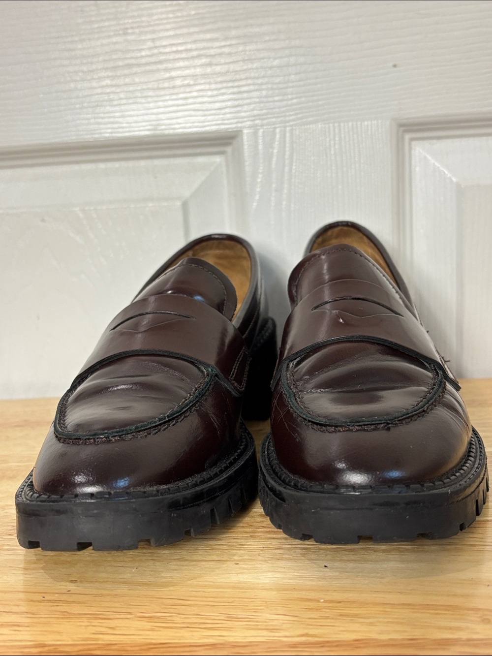 & Other Stories Brown Chunky Penny Loafers with Lug Sole size 8 - Picture 3 of 12